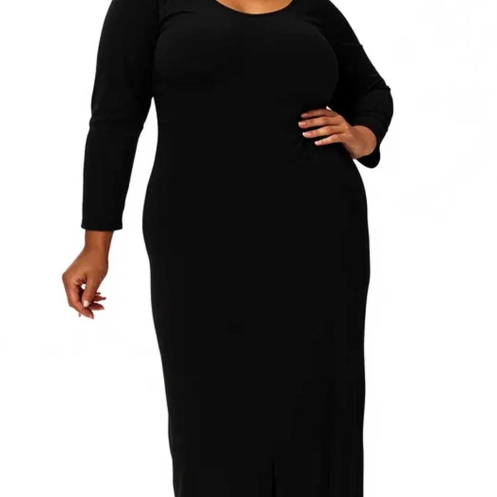 Woman’s Plus size Black Long Sleeve Maxi Dress nwt gift - Picture 7 of 7